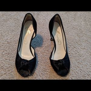 Michelangelo’s black heels from David’s Bridal